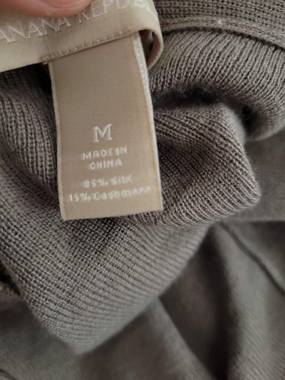 Banana Republic Silk Cashmere Open Front Cardigan Sweater Taupe Brown Size M - Picture 5 of 6